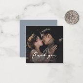 写真エレガントのスクリプ結婚トに感謝 ノートカード (正面/裏面インサイチュ)