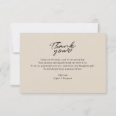 写真エレガントのスクリプ結婚トに感謝 ノートカード (裏面)