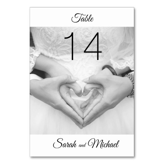 写真エレガントのテー結婚ブル・カード テーブルナンバー (正面)