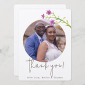 写真エレガントのパーソナライズされたサンキューカード セーブザデート (正面/裏面)