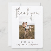 写真エレガントのパーソナライズされたサンキューカード セーブザデート (正面)
