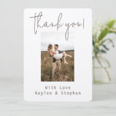 写真エレガントのパーソナライズされたサンキューカード セーブザデート (スタンド正面)