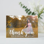 写真エレガントのモダン卒業 サンキューカード (スタンド正面)