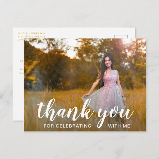 写真エレガントのモダン卒業 ポストカード (正面/裏面)