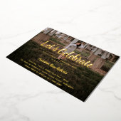 写真エレガントのモダン卒業 箔招待状 (回転した状態)