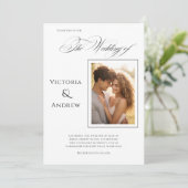 写真エレガントのモダン結婚式招待状 招待状 (スタンド正面)