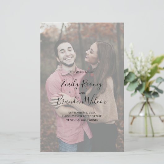 写真エレガントのモダン結婚式 プログラム (スタンド正面)