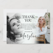 写真エレガントの前後の葬儀 サンキューカード (正面)