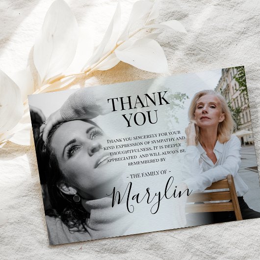 写真エレガントの前後の葬儀 サンキューカード