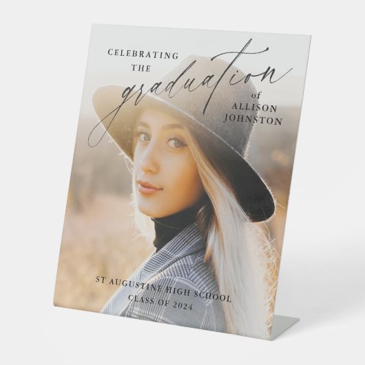 写真エレガントの卒業へようこそ 台座サイン (正面)