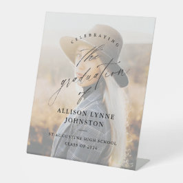 写真エレガントの卒業へようこそ 台座サイン