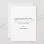 写真エレガントの卒業スクリプト サンキューカード (裏面)