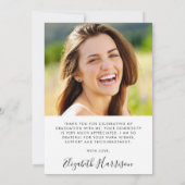 写真エレガントの卒業スクリプト サンキューカード (裏面)