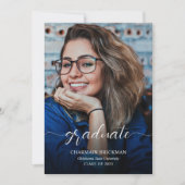 写真エレガントの卒業スクリプト 招待状 (正面)