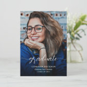 写真エレガントの卒業スクリプト 招待状 (スタンド正面)