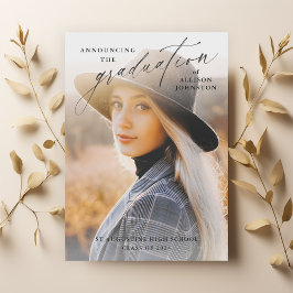 写真エレガントの卒業スクリプト 招待状