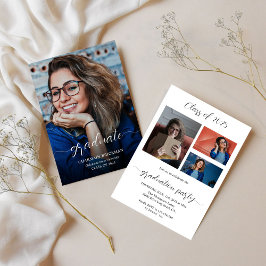 写真エレガントの卒業スクリプト 招待状