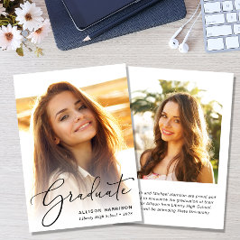 写真エレガントの卒業スクリプト 案内状