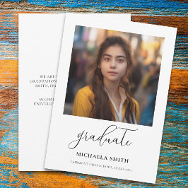 写真エレガントの卒業スクリプト 案内状