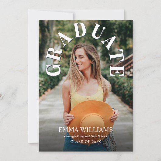 写真エレガントの卒業招待状 招待状 (正面)