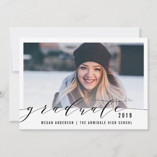 写真エレガントの卒業発表 案内状 (正面)