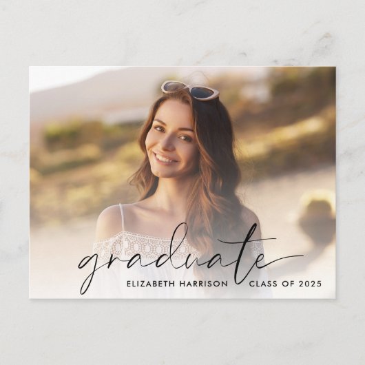 写真エレガントの卒業記念パーティー インビテーションポストカード (正面)