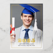 写真エレガントの卒業 箔招待状 (正面)