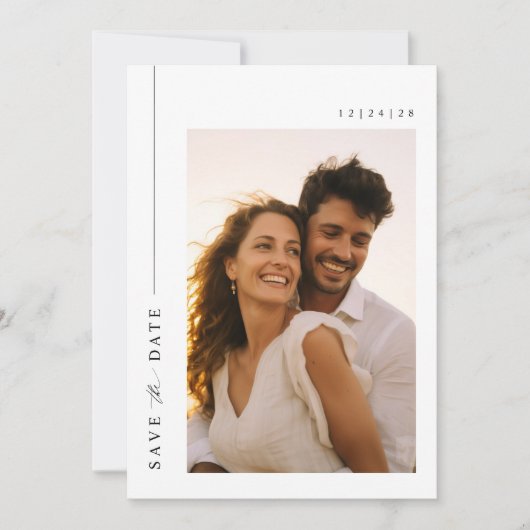 写真エレガントの宛先の結婚式の日付の保存 招待状 (正面)