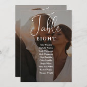 写真エレガントの座席表の番号のスクリプト 招待状 (正面/裏面)