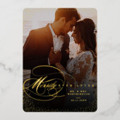 写真エレガントの後ずっと楽しく結婚栄える 箔シーズンカード (正面)