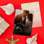 写真エレガントの後ずっと楽しく結婚栄える 箔シーズンカード