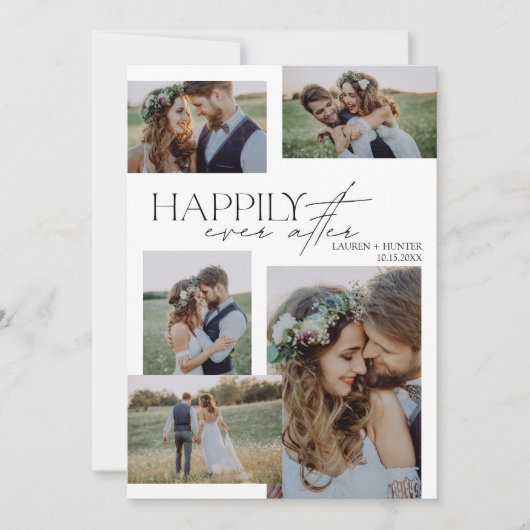写真エレガントの後で幸せモダンに結婚 案内状 (正面)