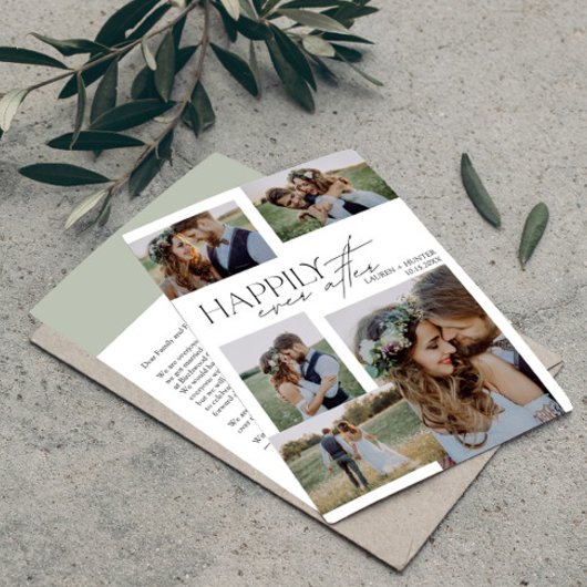 写真エレガントの後で幸せモダンに結婚 案内状