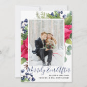 写真エレガントの後にポインセチア・ブルー シーズンカード (正面)