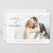 写真エレガントの愛と感謝していカスタム結婚式 サンキューカード (正面)