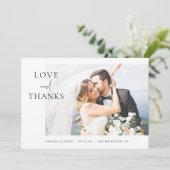 写真エレガントの愛と感謝していカスタム結婚式 サンキューカード (スタンド正面)