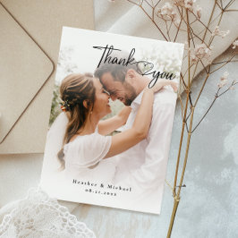 写真エレガントの折結婚り曲げサンキューカード サンキューカード