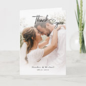 写真エレガントの折結婚り曲げサンキューカード サンキューカード (正面)