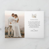 写真エレガントの折結婚り曲げサンキューカード サンキューカード (内部)