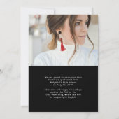 写真エレガントの数々の卒業発表 招待状 (裏面)