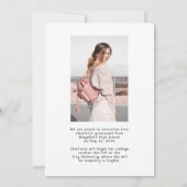 写真エレガントの数々の卒業発表 招待状 (裏面)