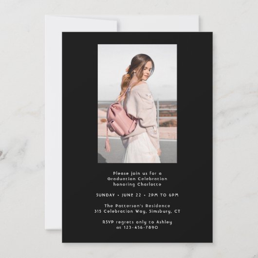 写真エレガントの数々の卒業記念パーティー 招待状 (裏面)