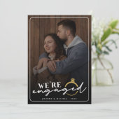 写真エレガントの発表の婚約したクリスマス シーズンカード (スタンド正面)