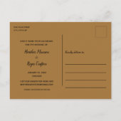 写真エレガントの白結婚日付の保存 案内ポストカード (裏面)