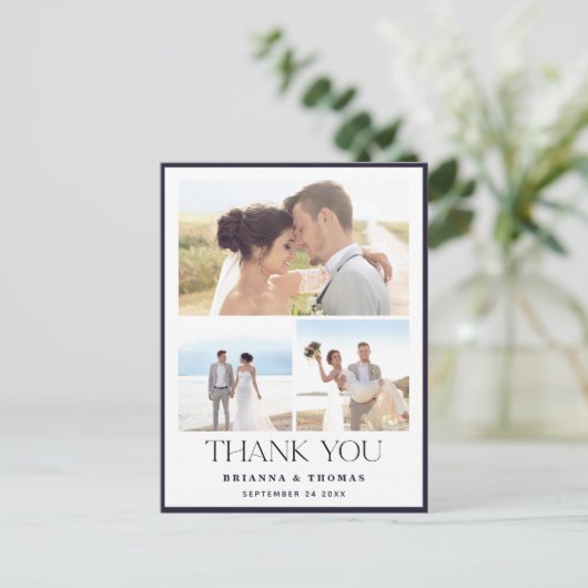 写真エレガントの結婚ありがとうはがき ポストカード (スタンド正面)