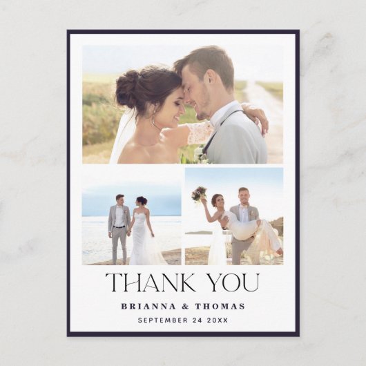 写真エレガントの結婚ありがとうはがき ポストカード (正面)