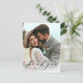 写真エレガントの結婚ありがとうはがき ポストカード (スタンド正面)