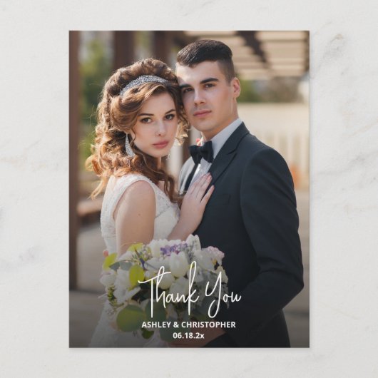 写真エレガントの結婚ありがとう ポストカード (正面)