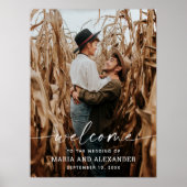 写真エレガントの結婚ウェルカムサイン。スクリプトモダン ポスター (正面)