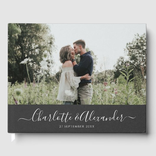 写真エレガントの結婚ゲストブック ゲストブック (正面)